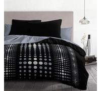 Parure de couette microfibre Steevy - 1 housse de couette 240x260 cm + 2 taies 63x63 cm - Noir - HOME LINGE PASSION