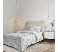 Parure de Funda Nórdica NO STIRO Karma - Fabricado en Italia - Juego de Funda Nórdica - Cama de Plaza y Media, Microfibra - Funda 200x200 cm + Solapa y Funda de Almohada 50x80 cm - Bouquet BLU