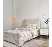 Parure de Funda Nórdica NO STIRO Karma - Fabricado en Italia - Juego de Funda Nórdica - Cama Individual, Microfibra - Funda 150x200 cm + Solapa y Funda de Almohada 50x80 cm - Bouquet Rosa