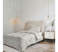 Parure de Funda Nórdica NO STIRO Karma - Fabricado en Italia - Juego de Funda Nórdica - Cama Individual, Microfibra - Funda 150x200 cm + Solapa y Funda de Almohada 50x80 cm - Fun Tortora