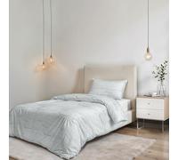 Parure de Funda Nórdica NO STIRO Karma - Fabricado en Italia - Juego de Funda Nórdica - Cama Individual, Microfibra - Funda 150x200 cm + Solapa y Funda de Almohada 50x80 cm - BREZZA