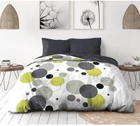 Parure de lit microfibre - HOME LINGE PASSION - BULLES DE REVE - Housse 240 x 260 cm + 2 taies d'oreiller 63 x 63 cm - Gris