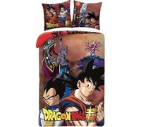 Parure de lit réversible Dragon Ball Z - San Goku et tous les personnages - 140 cm x 200 cm