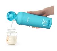 Paruu Calentador de biberones portátil para bebés, fácil de limpiar, apertura ancha, calentamiento rápido en 2 minutos, control de temperatura de 7 niveles, carga rápida de 30 W, capacidad de 350 ml