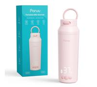Paruu Calienta Biberones Portatil para Viaje, Boca Ancha Fácil de Limpiar, Calentamiento Rápido en 2 Minutos, 7 Niveles de Regulación de Temperatura, Carga Rápida 30W, Capacidad 350 ml, Rosa