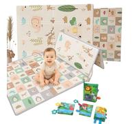 PARVULI Alfombra Bebe Acolchada Plegable Reversible | Tapete Acolchado Bebes | Alfombra Infantil | Colchoneta Suelo para Juegos y Gateo