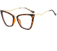 PARWANA Gafas de Lectura Tipo Ojo de Gato de Gran tamaño for Mujer, Lentes de Lectura antideslumbrantes, antiluz Azul, for lectores de Ordenador, Espejo de luz Plana (Color : Bean-Curd, Size : +200)