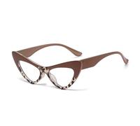 PARWANA Lindo ojo de gato lectores de computadora gafas de visión clara gafas de lectura luz azul bloqueo nuevo espejo de luz plana for mujeres (Color : Leopard-print, Size : +100)