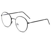 PARWANA Retro Round Reading Glasses Eyewear Anti Eyestrain Computer Readers Anti Blue Light Flat Light Mirror for Women/Men (Color : Black, Size : +0.00)
