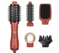 PARWIN PRO BEAUTY 4 en 1 Set de Peinado con 4 Accesorios, Cepillo Alisador, Moldeador, Volumen, Cuidado de Iones, Set de Secador de Pelo,1000W (Coral copper)