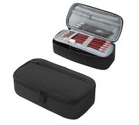 Paryou Estuche grande para adultos, 2 compartimentos, tela Oxford, estuche para adolescentes, estuche portátil con cremallera, estuche para una regla de 20 cm, estuche para lápices para útiles
