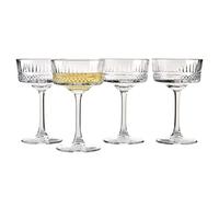 Pasabahce 471504 Elysia - Pack de 4 copas de champán, cristal, transparente, 26 cl