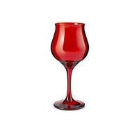 Pasabahce 518742 Wavy - Juego de 6 copas de cristal, color rojo