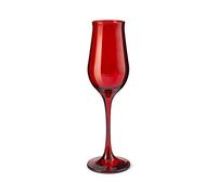 Pasabahce 518766 Wavy - Juego de 6 copas de flauta de cristal, rojo, cl19