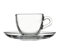 Pasabahce 97984 Basic Espresso - juego de 6 tazas para cafe/espresso con platillos, 90ml
