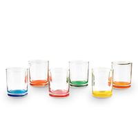 Pasabahce 98128 SE Pack de 6 Vasos, Trasparente/Multicolore, 6 Unidad (Paquete de 1), 6