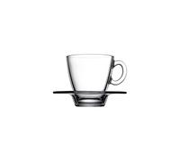 Pasabahce Aqua Servicio Tazas Capuchino con Plato, Vidrio, Transparente, 6 Piezas