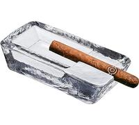 Pasabahce - Cenicero de Cristal para cigarros Pesados para Patio, Hecho a Mano, Exterior, Interior, hogar, Oficina, Hotel, Piscina, Restaurante, Rectangular grande