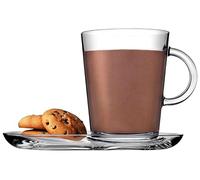 Pasabahce - Juego de 2 Tazas con platillo, 38,5 ristal, Transparente