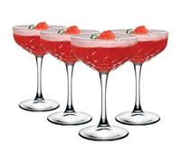 Pasabahce Juego de 4 copas de champán de cristal, 27 cl, transparentes, decoración de mesa