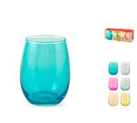 Pasabahce Juego de 6 vasos Amber de cristal tintado suave, 35 cl, colores suaves, lavables en lavavajillas, ideales para uso diario