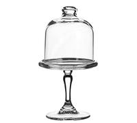 Pasabahce Mini expositor de pastelería de pie redondo de cristal transparente con campana de cristal
