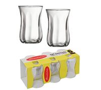 Pasabahce té Cristal Set 6 piezas 42011 Efecto de cristal 6 personas Lavavajillas vasos de té Service heissge tränk té para disfrutar y Relajación