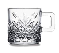 Paşabahçe Timeless - Taza de 195 cc con logotipo en forma de T en caja de 2