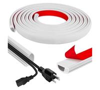 Pasacables Cubierta de Cable Suelo antiextrusión Arco 2M/3,0 M, conducto cableado extensión energía Autoadhesivo, Protector, Organizador Cables for el hogar(White,200cm)