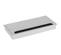 Pasacables de Escritorio aleación Aluminio con Cepillo Negro, Tapa Rectangular for Cables y Puerto Salida for gestión for Mesa Oficina PC (1 Unidad)(Silver,120x300mm)
