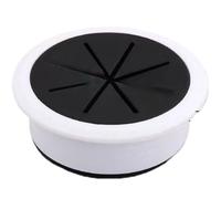 Pasacables de plástico for Escritorio, Tapa Redonda for Cable con Juntas Puerto for Mesa Ordenador (2 Unidades)(Black and White,60mm)