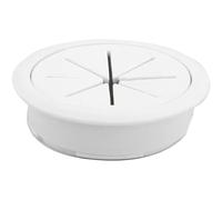 Pasacables de plástico for Escritorio, Tapa Redonda for Cable con Juntas Puerto for Mesa Ordenador (2 Unidades)(White,80mm)