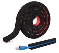 Pasacables flexible para suelo - Puente de cables extraíble - 1 m x 15 mm - Cubierta de cables y protección de cables para el hogar, hotel, oficina, almacén (negro)
