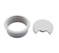 pasacables Mesa Caja de Cables Redonda plástico ABS, Oculta y a Prueba Polvo, for Escritorio Oficina, con Orificio roscado 50,5 a 3,60 Pulgadas(White,2pcs,50mm)