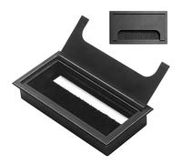 Pasacables para Escritorio, Paso De Cables para Escritorio, con Cepillo Integrado Y Tapa para Organizar Los Cables En La Oficina O En Casa. Rectangular, Negro Mate, 80 X 160 Mm (Negro).
