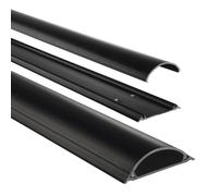 Pasacables, pegatina, semicircular 100 X 7 X 2,1 cm, PVC, negro