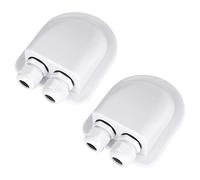 Pasacables Placa Solar,Vegena Solar Doble Cable Entrada Impermeable,Glándula Entrada Cable Solar ABS para Cable de Diámetro 3-12 mm,para Autocaravana,Barco,Caravana(Blanco)
