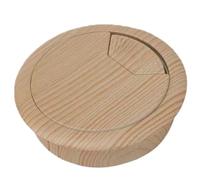 Pasacables Redondos de 50/53/60 mm con veta Madera, Organizador Cables plástico for Mesa Ordenador, 2 Unidades(Light Wood Grain Color,50mm)