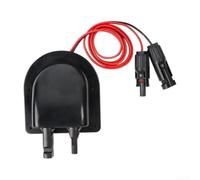 Pasacables solares para montaje en techo de autocaravana, IP68, resistente al agua, boquilla de cable de ABS con doble entrada para sistema solar de autocaravana, barco, negro y blanco (negro)