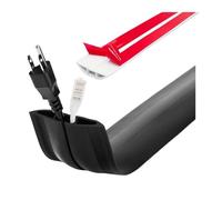 Pasacables Suelo Cubierta de Cable de Suelo de PVC, Protector de Cable de alimentación Autoadhesivo, extensión de conducto de Cable eléctrico, Fundas de Cable con Ranura, 1 Unidad, 1M(Black)