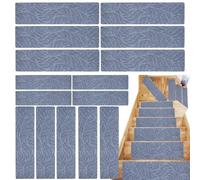 Pasadas de Paso de escalones, 15 Piezas Peel and Stick Stairs, Adhesiva Rug Conjilla Protectora de Escalera de Interior para Ancianos Pets de Garaje en el hogar Pets
