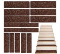Pasadas de Rodadura de escaleras: escalones de Escalera de Seguridad escalones de Madera, pelos de maderade pelado y de maderaTadadas de 15 Piezas | Escalera Interior Corredor Alfombra de