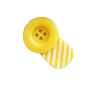 Pasador de botón estiloso con respaldo de rayas retro, Yellow | Pinza para cabello llamativa para adolescentes y, juego de 1 pieza