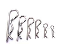 Pasador de chaveta de resorte tipo R de acero inoxidable, abrazadera de clip dividido con forma de onda, pasador de tractor for automóvil, M1, M1.2, M1.8, M2, M2.5, M3, M4, M5(3pcs M4x80mm)