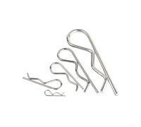 Pasador de chaveta tipo R con resorte de acero inoxidable 304, clips de retención, pasador en forma de R for automóvil, M1.2, M1.5, M1.8, M2, M2.5, M3.5, M4, M5, M6(M3x65 (2pcs))