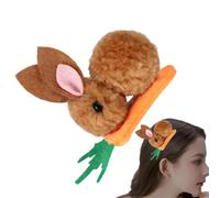 Pasador De Conejo Clip De Metálico Patrón De Conejo Lindo | Pinza para el pelo conejo zanahoria Pascua Accesorio de foto Caza Huevos Traje Primavera Fiesta