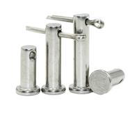 Pasador de eje de acero inoxidable 304, pasador cilíndrico de cabeza plana con pasador de orificio, pasadores de posicionamiento de pasador de chaveta de eje M3 M4 M5 M6 M8 ~ M12(M8 5Pcs,50mm)