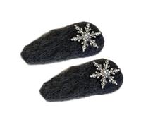 Pasador de felpa con diseño de copo de nieve, agarre seguro para un estilo diario cómodo, 2 pinzas para el pelo de copo de