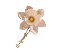 Pasador de flores de magnolia, cadena de perlas, clip para el pelo, horquilla lateral realista para mujer, uso diario, festival de música