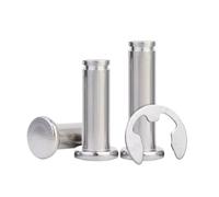 Pasador de horquilla de cabeza plana con anillo de retención, pasadores de acero inoxidable M3 M4 M5 M6 M8 M10 con ranura de seguridad, adecuado for horquilla, 2-10 Uds.(M12 2pcs,55mm)